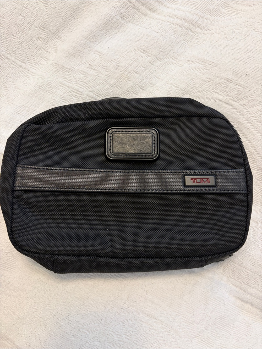 TUMI Alpha Split Travel Kit Toiletry Bag - Black Ballistic Nylon